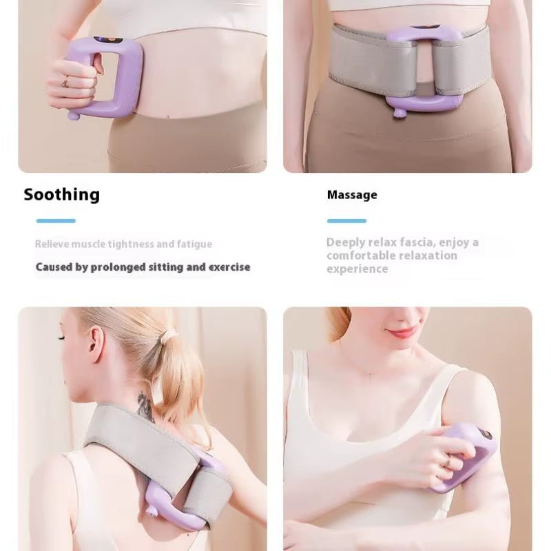 Portable Percussion Fascia Ring USB Charging Massage Belt Vibrating Neck Membrane Massage Relaxation Shoulder Massage